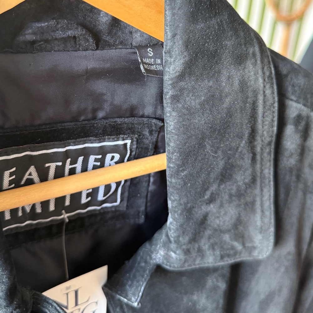 Vintage True Suede Black Button Down Jacket